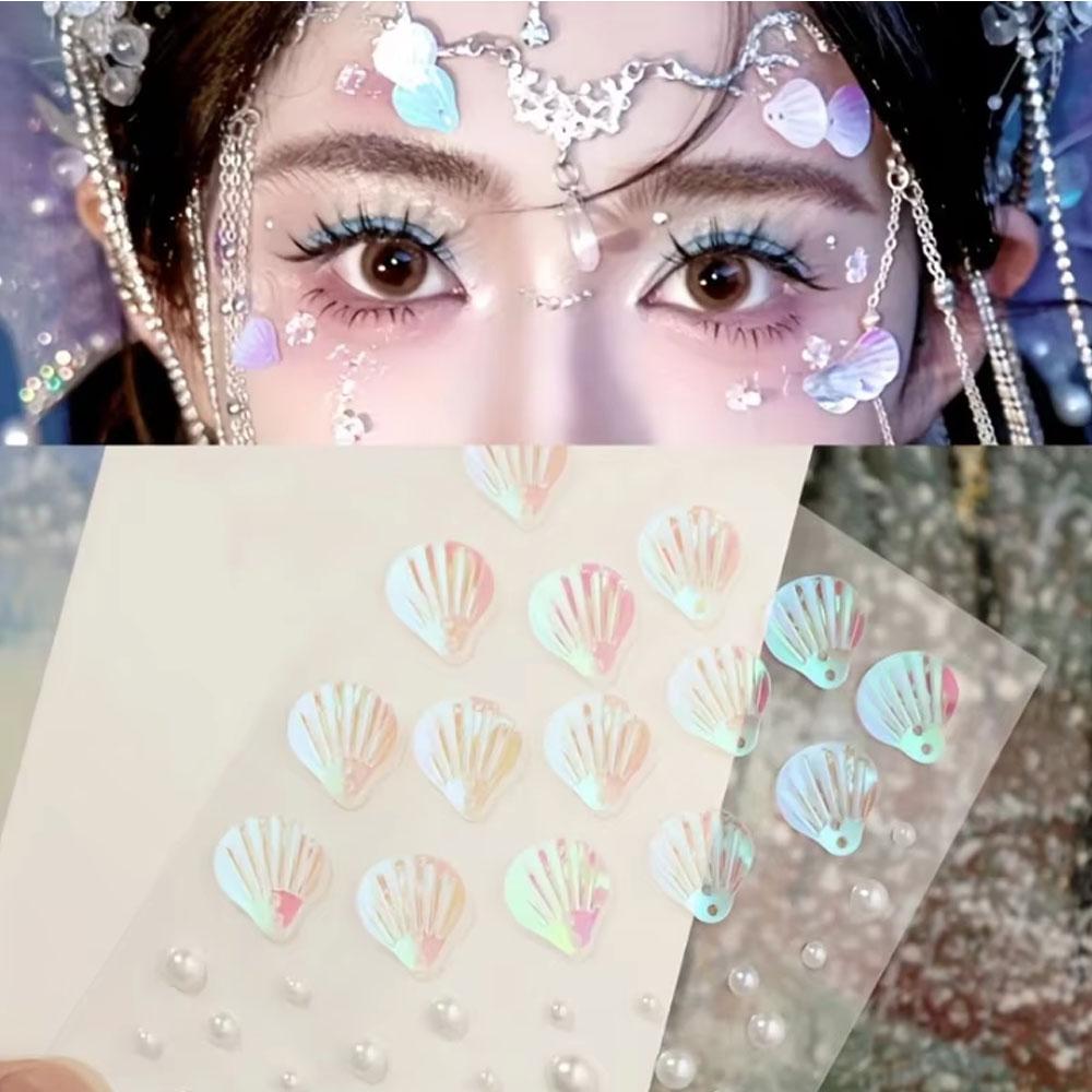 Beauty Makeup Quotes - 1Sheet Iridescent Shell Miscellaneous Pearl Stickers