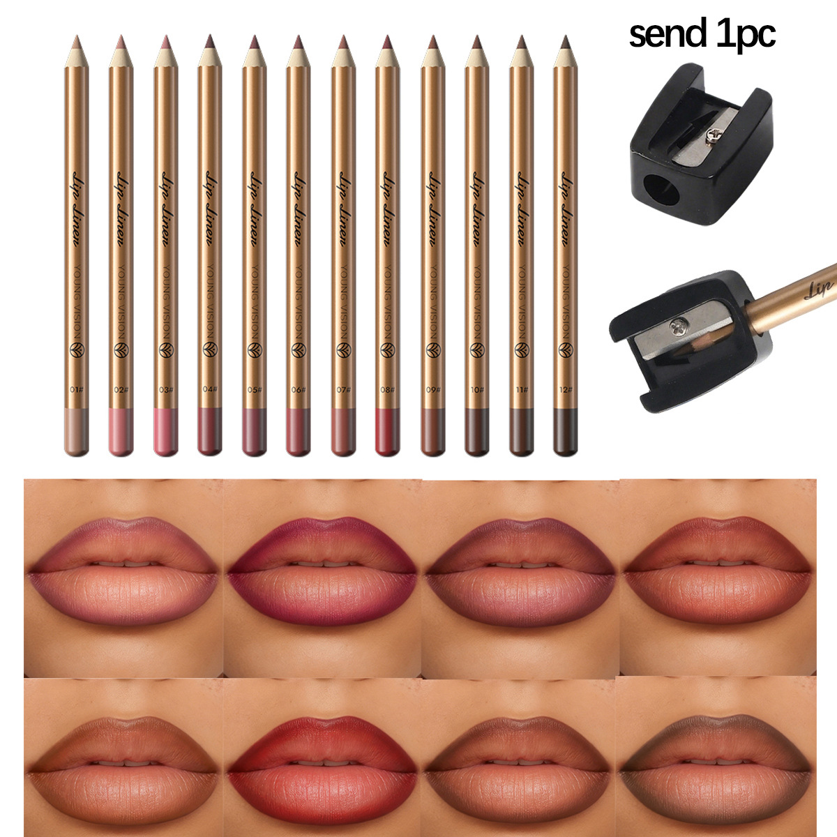 Lip Liner Pencil - Set di Matite e Rossetti Opachi