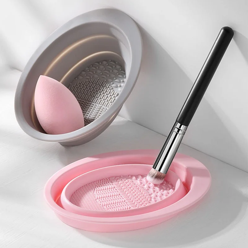 Beauty Makeup Tools Use - Tappetino Pieghevole in Silicone per Pulizia