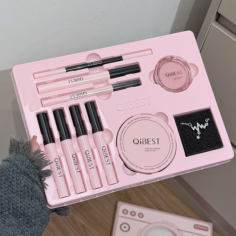 Beauty Makeup Camera - QIBEST Set trucco fotocamera rosa Rossetto