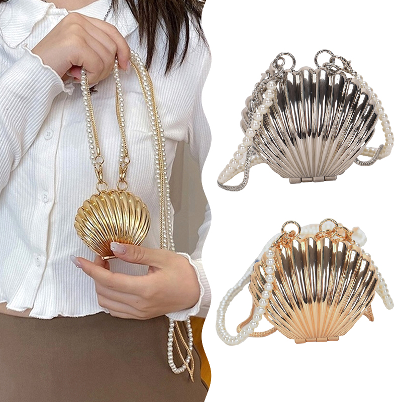 Beauty Makeup Quotes - Borsa a conchiglia in metallo Mini