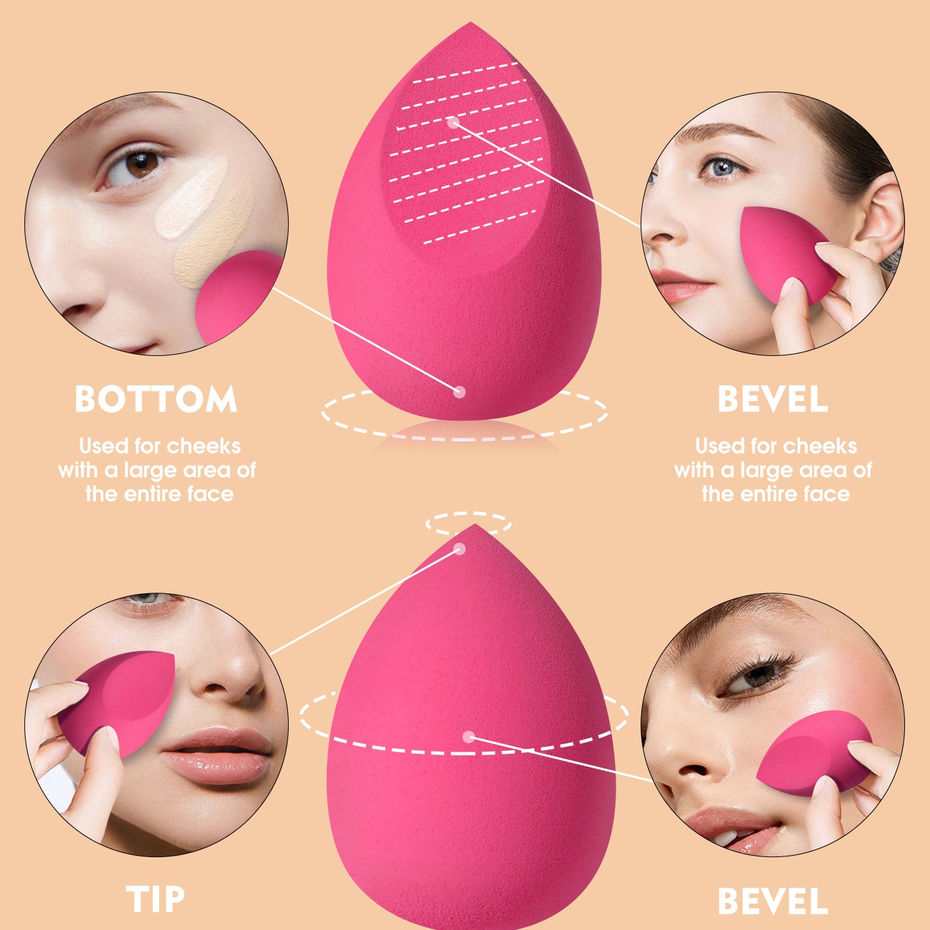 Set di 16 Spugne e Piumini Ros - Beauty Makeup Tools Use recensione e prezzo
